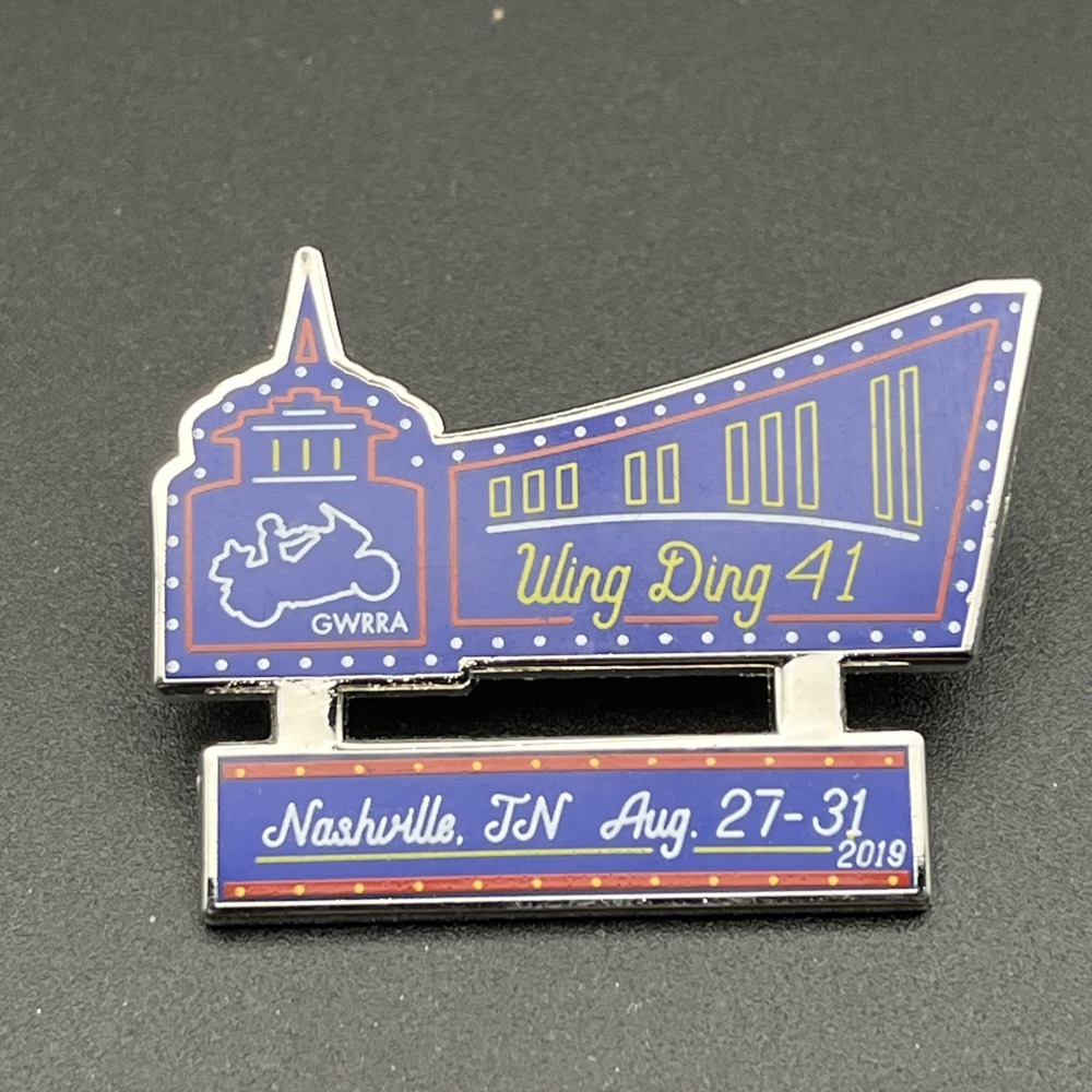 2019 Gold Wing Road Rider's Association Wing Ding 41 Nashville Lapel Hat Pin